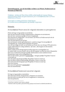 Denombrement van de heerlijke rechten van Weert, Nederweert en Wessem [1756/1757].