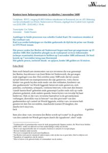 Kosten twee heksenprocessen in oktober / november 1600.