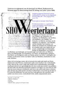 Tarieven en reglement voor de leenzaal van Weert, Nederweert en Wessem gegeven door koning Karel II, hertog van Gelre1 (circa 1686)