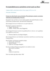 De laatmiddeleeuwse jurisdicties in het Land van Horn.