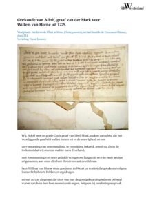 Oorkonde van Adolf, graaf van der Mark voor Willem van Horne uit 1229.