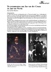 ‘De testamenten van Jan van der Croon en Jan van Werth’.