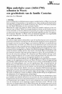 ‘Bijna anderhalve eeuw (1654-1795) schouten in Weert: een geschiedenis van de familie Costerius’.