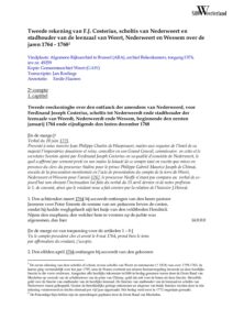 Tweede rekening van F.J. Costerius, scholtis van Nederweert en stadhouder van de leenzaal van Weert, Nederweert en Wessem over de jaren 1764–1768.