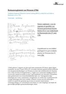 Bestuursreglement van Wessem (1786).