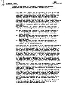 Verhaal betreffende het illegaal terughalen van Nederl[andse] studenten uit Duitschland gedurende de bezetting (1943).