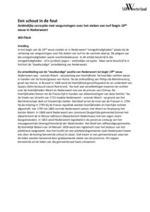 ‘Een schout in de fout. Ambtelijke corruptie met vergunningen voor het steken van turf begin 19de eeuw in Nederweert’.