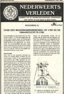 ‘Over een molenaarsrekening uit 1709 en de graanvlucht in 1700’.
