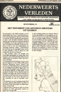 ‘Het testament van Antonius Drenters uit Leveroy’.