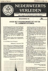 ‘Over het eigendomsrecht van de St. Lambertustoren’.