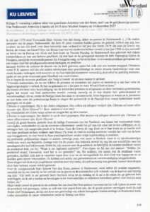 ‘Vertaling latijnse tekst van guardiaan Antonius van der Steen, neef van de gelijknamige pastoor van Nederweert Antonius a lapide uit 1619’.